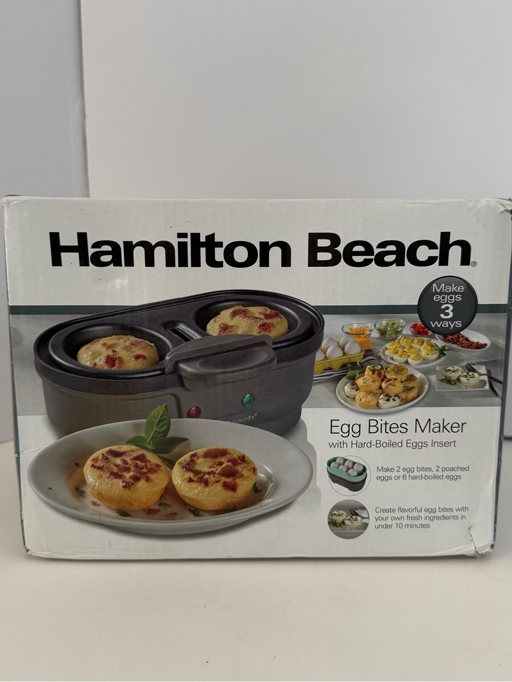 Hamilton Beach Egg Bites Maker in Black and Silver Gray